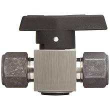 Parker 2Z-PR4-VT-SS Stainless Steel 316 Plug Valve, 1/8" CPI Compression Fitting