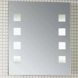 Click for more about Murray Illuminated Bathroom Mirror With Frosted Squares - Ace Lamps.