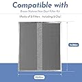Pokin HPF30 Charcoal Range Hood Non-Ducted Filter with Clips 14.6” x 12.8” x 0.14” 