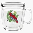 Tropical Parrots 12 oz Insulated Coffee Mug, Clear