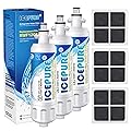 ICEPURE ADQ36006101 Replacement for LG LT700P, Kenmore Elite 9690, ADQ36006102, RFC 1200A, 46-9690 469690, ADQ36006101-S, LFXS30766S, WSL-3, FML-3, Refrigerator Water and LT120F Fresh Air Filte