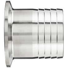 Parker Sanitary Tube Fitting, Stainless Steel 304, Rubber Hose Adapter, 1-1/2" Tube OD x 1-1/2" Hose ID