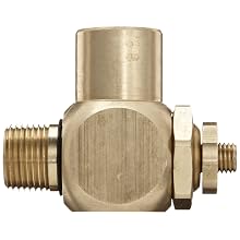 Parker 032510375 3251 Series Brass Right Angle Flow Control Valves, 3/8" NPT Male x Female, 125 psi