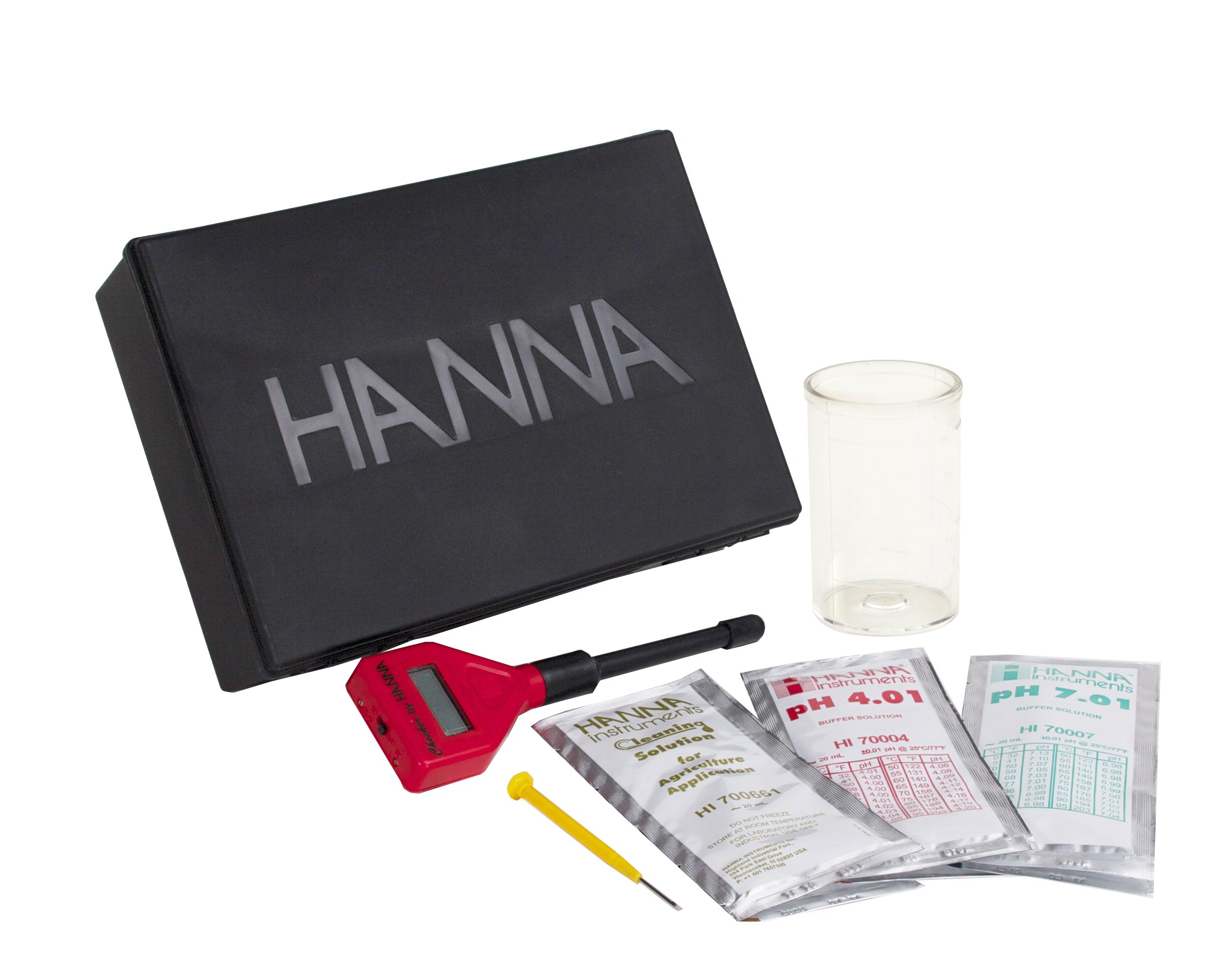 Hanna Instrument Digital Ph Water and Soil Testing Kit Beaker and Chart