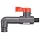 Asahi America Labcock PVC Ball Valve, Elbow, Unibody, Lever, 1/4" NPT Male x 0.63 OD Elbow