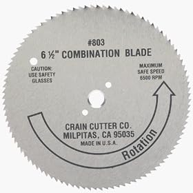 Crain Cutter 803 6-1/2-Inch 100 Tooth Wood Saw Blade with 5/8-Inch Arbor for 810 SuperSaw