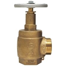 Dixon AV150-I Powhatan Cast Brass Global Angle Hose Valve, 1-1/2" NPT Female x 1-1/2" NST Male, 300 psi Pressure