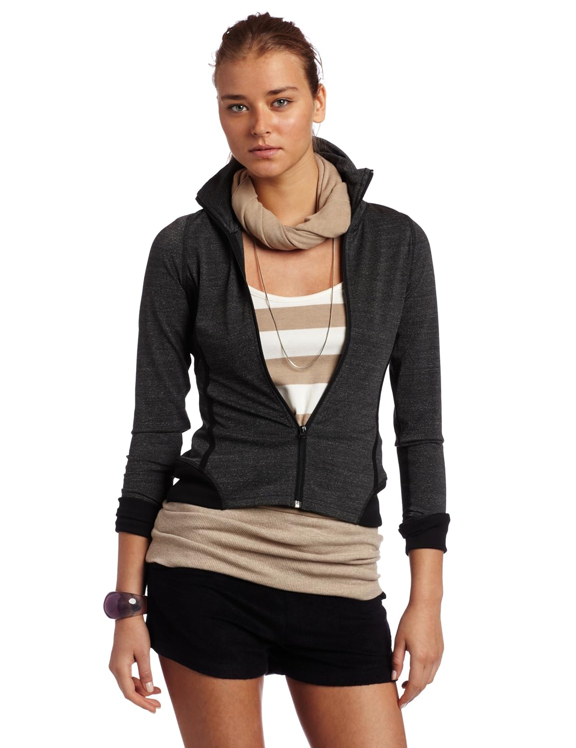 HKNB Heidi Klum for New Balance Womens Striped Hoodie