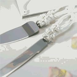 Weddingstar Sculptural White Tiger Lilies Cake Serving Set