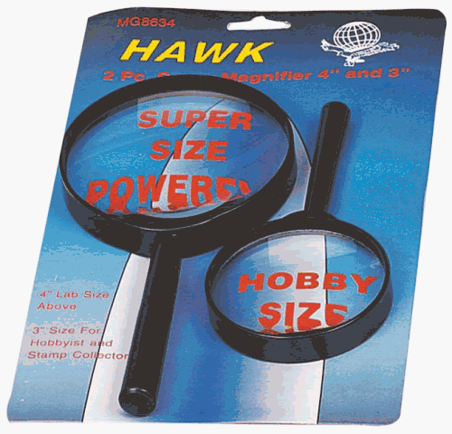 Buy 2PIECE 5X MAGNIFYING GLASS SET by Hawk now!