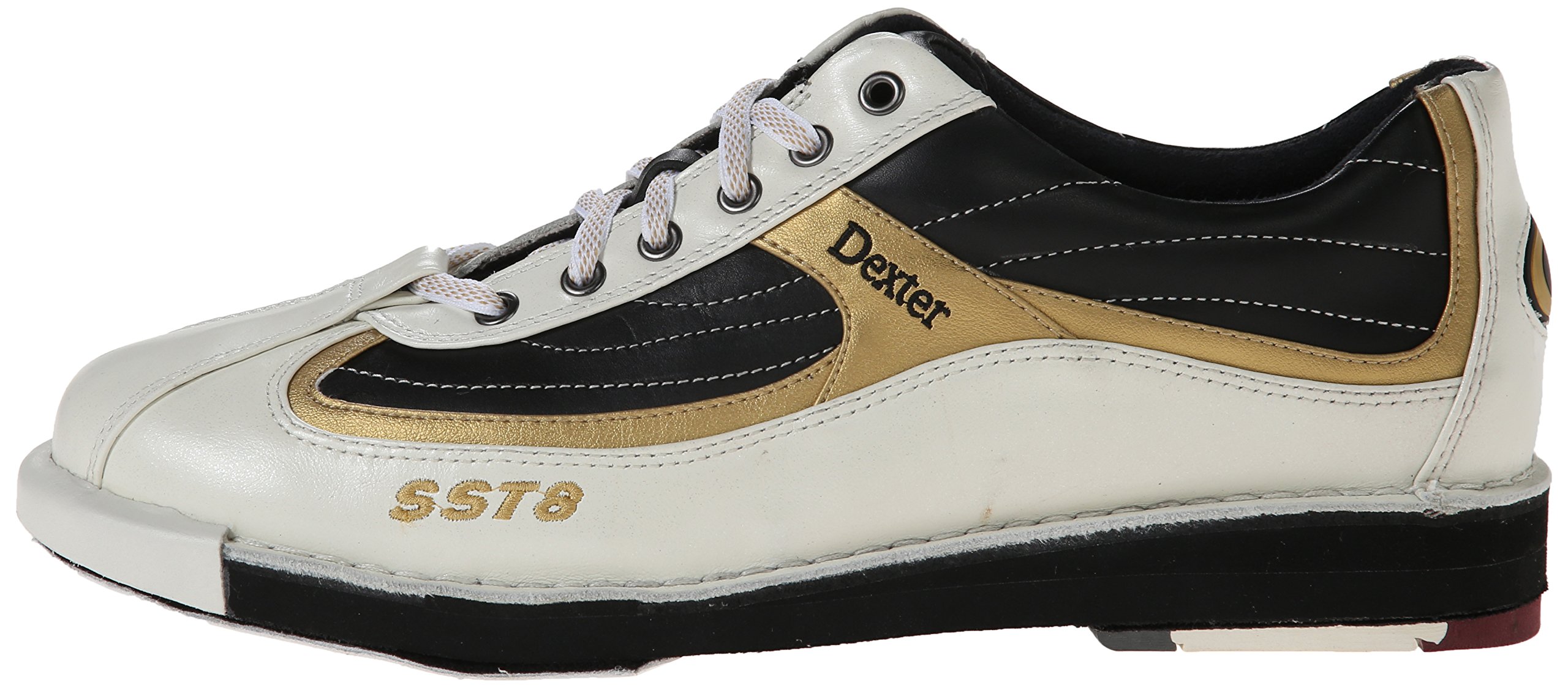 Galleon Dexter Men's SST 8 Bowling Shoes, White/Black/Gold, 11.5