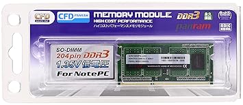 【クリックで詳細表示】CFD-Panram ノート用 DDR3 1600 SO-DIMM 4GB 1枚組 CL11 LowVoltage(1.35v) D3N1600PS-L4G： パソコン・周辺機器