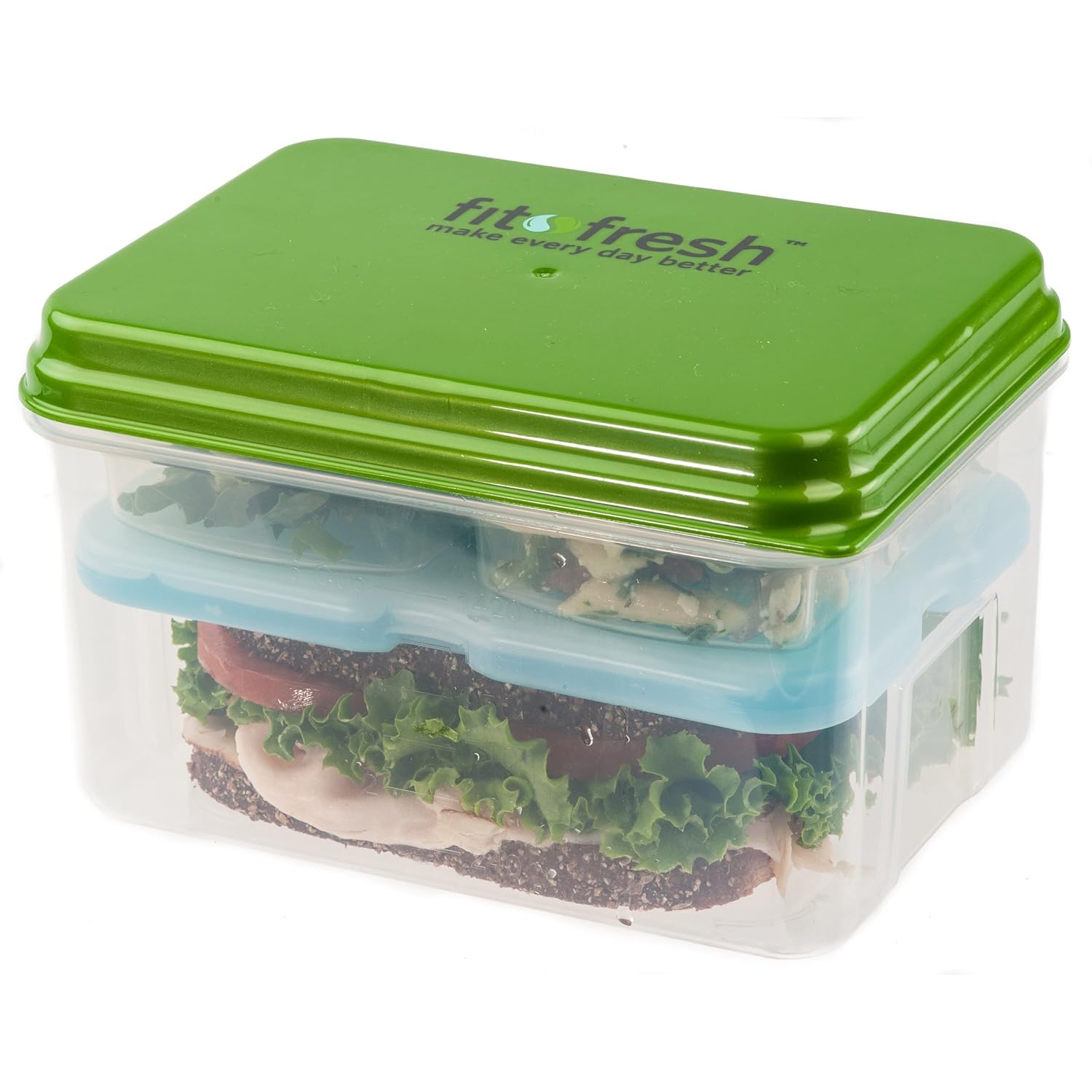 Fit and Fresh Lunch on the Go Set with Ice Pack, 3 Reusable Containers