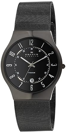  Skagen Black Mesh Titanium Men�?TMs Watch