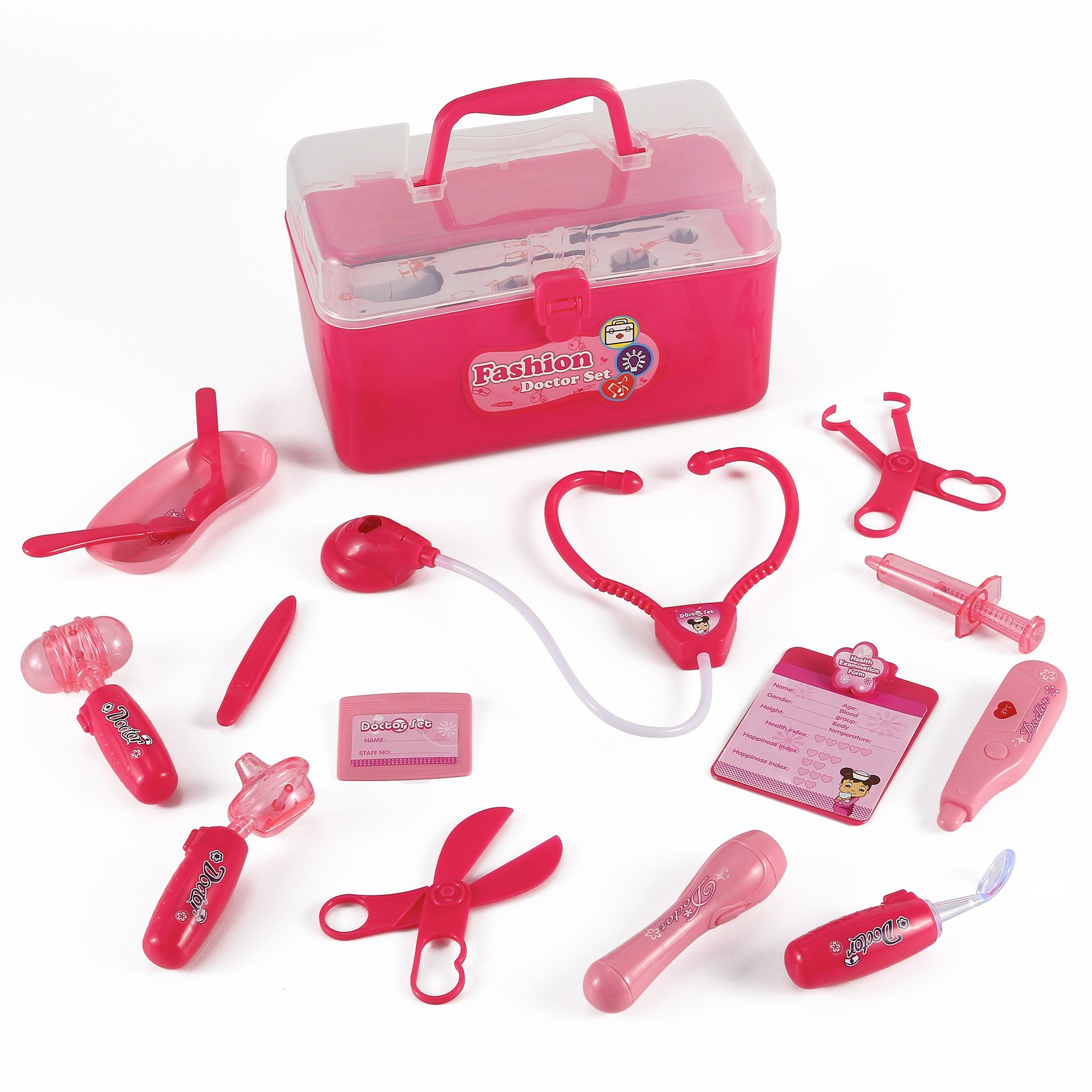 Medical Box Pink Doctor Nurse Medical Kit Playset for Kids Pretend
