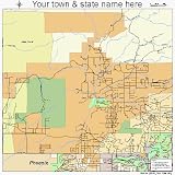 Street & Road Map of Cave Creek, Arizona AZ - Printed poster size wall atlas of your home town
