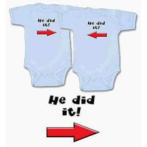 He Did It, Twin Boys Gift Set (Includes 2 Bodysuits)
