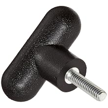 DimcoGray Black Thermoplastic T-Handle Wing Knob Female, Brass Bushing 3/8" x 1/2" Depth, 2-1/4" Diameter x 1-7/16" Height x 3/4" Hub Dia x 5/8" Hub Length (Pack of 10)