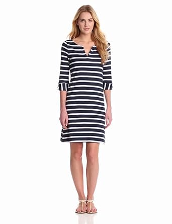 Hatley Women's Stripe Long Sleeve Knit Dress, NavyWhite Stripes ...