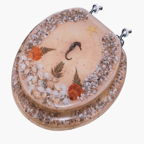 Seahorse and Shell Satndard Acrylic Toilet Seat