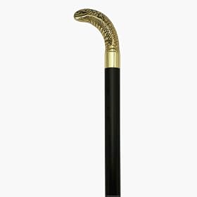 Harvy Men's King Cobra Solid Brass Maple Cane
