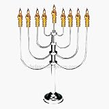 Menorah Silverplated-Goldplated Flower Electric Display - 98092
