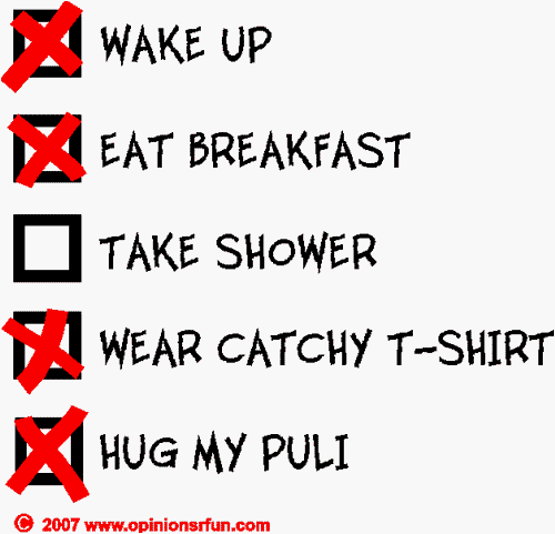 HUG MY PULI CHECKLIST Mug (Your Choice of Colors)
