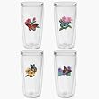 Butterflies (Assorted) 16 oz Insulated Beverage Tumblers Set, Clear (4 designs)