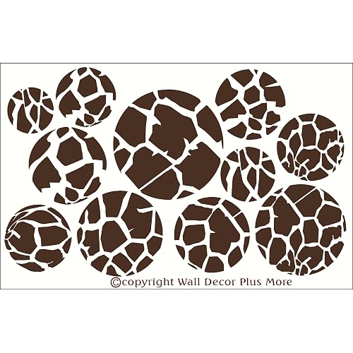 Wall Decor Plus More Giraffe Print Dots Wall Vinyl Sticker Decal 11 Piece 3 - 7.5 - Chocolate Brown Chocolate Brown