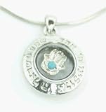 Kabbala Necklace - Silver Turn Around Cabbalic Hamsa with Shema Israel Jewish Prayer