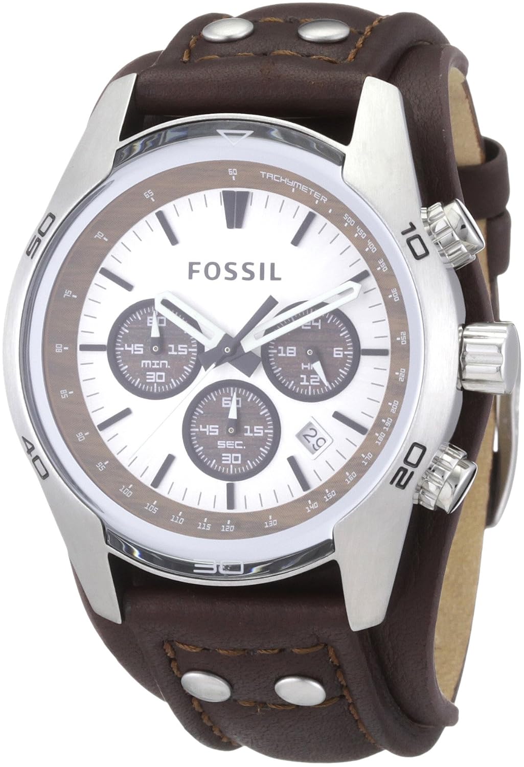 Fossil Cuff Leather Watch Tan