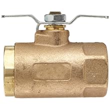 Apollo 70-100 Series Bronze Ball Valve, Two Piece, Inline, T-Handle, NPT Female