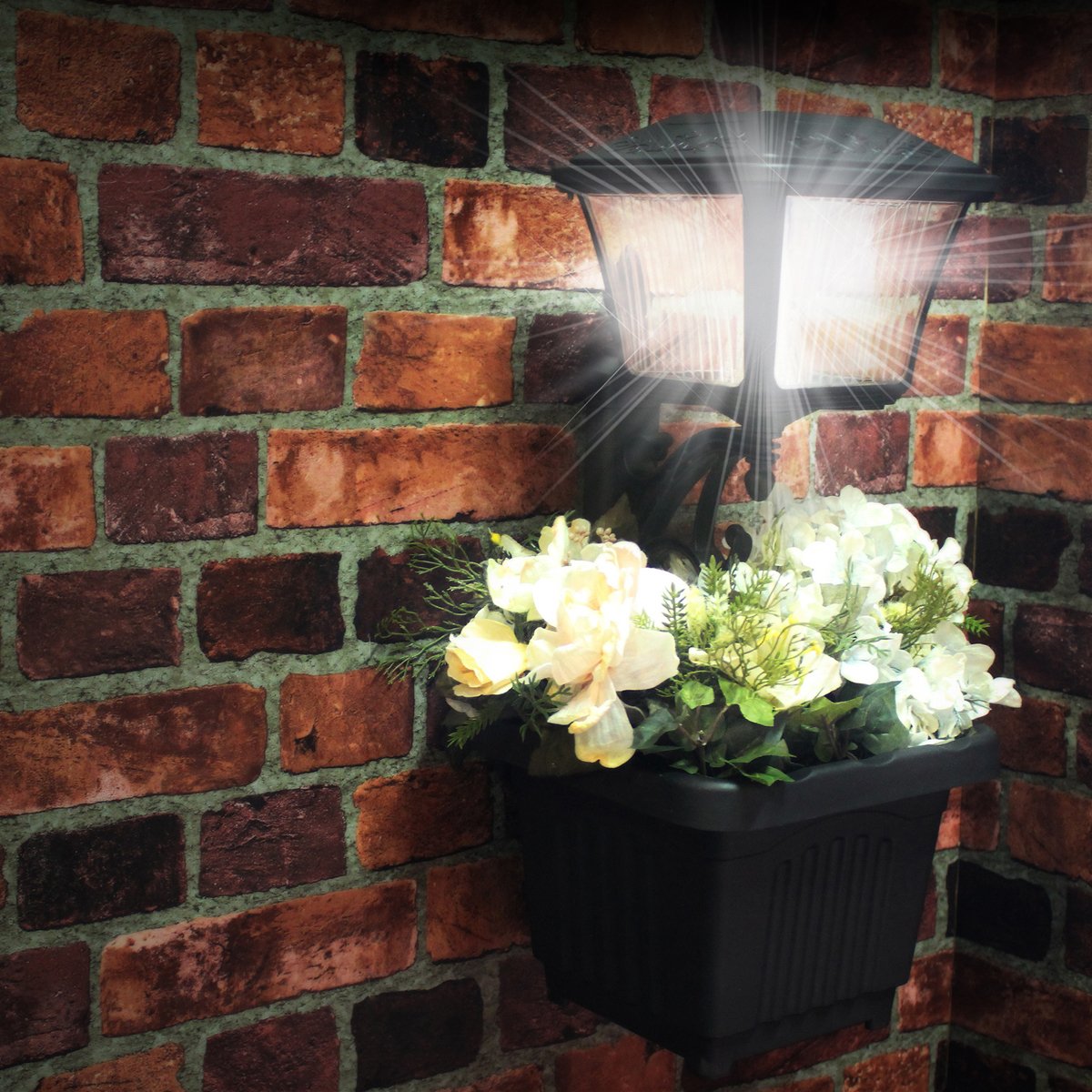 Garden Planter Solar Light Patio Outdoor Wall Mount Lighted Path LED