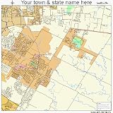 Huge Street & Road Map of Pflugerville, Texas TX - Printed poster size wall atlas of your home town