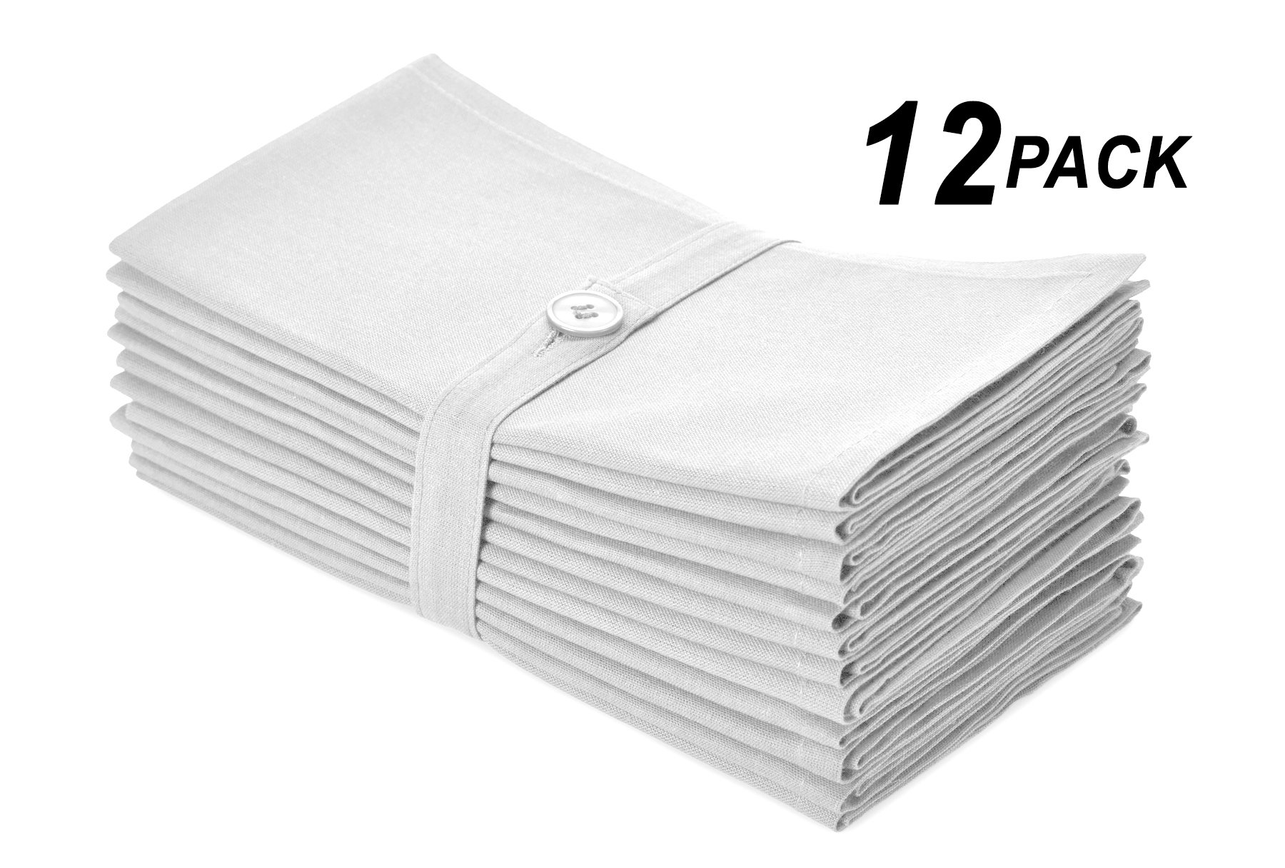 Cotton Craft Napkins 12 Pack Oversized Dinner Napkins 20x20 White 100
