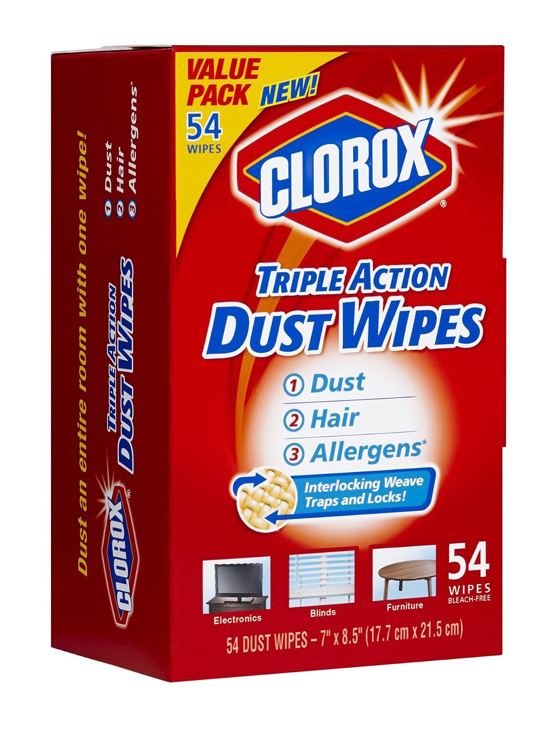 Clorox Triple Action Dust Wipes, 54 Count Box (Pack of 2) , New, Free