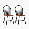 Boraam 31516 Set Of 2 Farmhouse Dining Chairs - Black And Cherry Finish