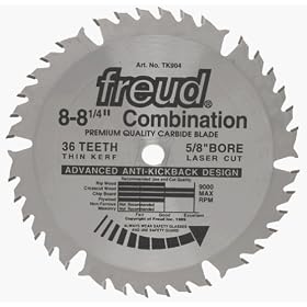 Freud TK904 8-Inch 36 Tooth ATB Thin Kerf General Purpose Saw Blade with 5 8-Inch Arbor by Freud