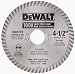 DeWalt DW4701 Industrial 4-1/2-Inch Dry or Wet Cutting Continuous Rim Diamond Saw Blade with 7/8-Inch Arbor