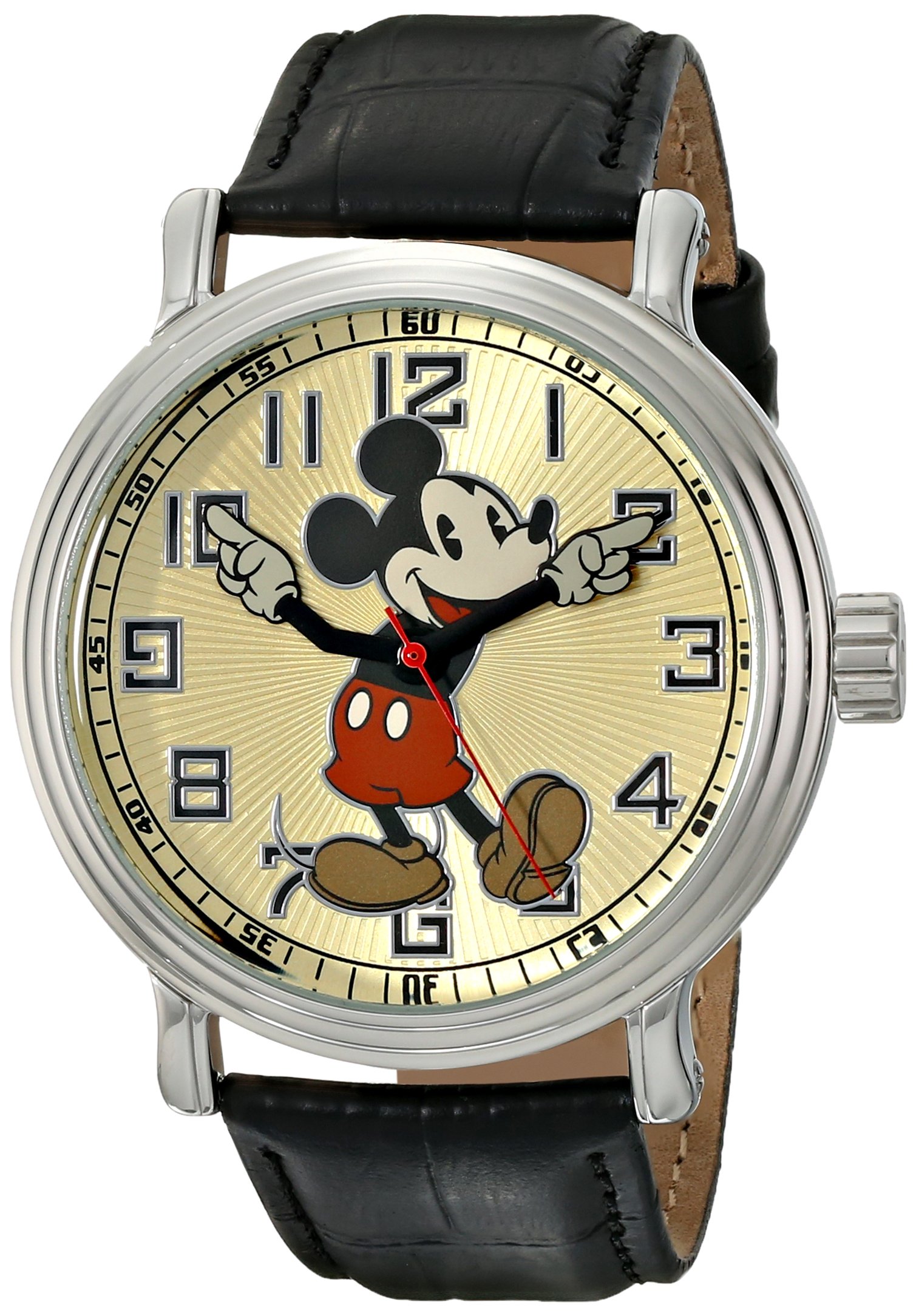 Disney Men's 56109 "Vintage Mickey Mouse" Watch With Black Leather Band 15 812b4OhNniL