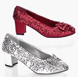 Pleaser USA - DOROTHY-01, Women's Sequined Dorothy Shoes in Red or Silver for Costumes or Halloween