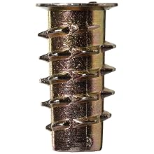 Zinc Threaded Insert, UNC Threads, HRC82 Hardness, #10-24 Threads, 20mm Length, 41000 psi Tensile Strength, Made In US, Pack Of 50