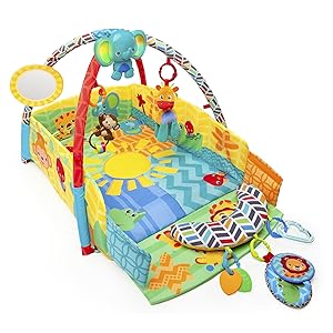 bright starts 5 in 1 swingin safari activity gym