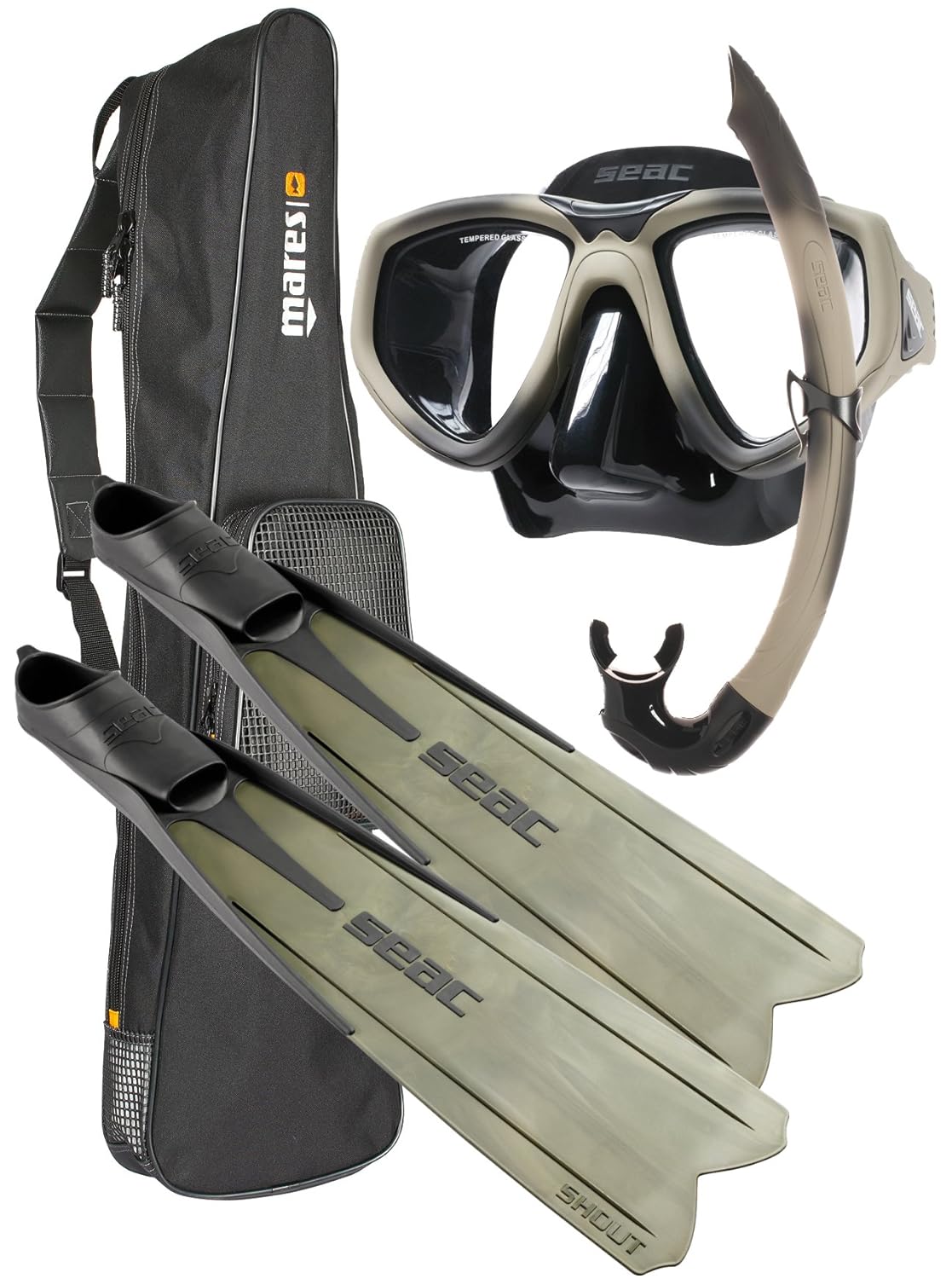 Seac Sub Shout S900 Spearfishing/Freediving Mask Fin Snorkel Set eBay