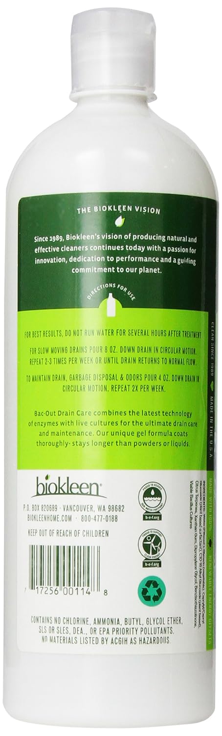 Amazon.com: Biokleen Bac-Out Drain Care Gel, 32 Ounces (Pack of 6 ...