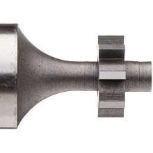 Niagara Cutter B555 Straight Tooth Shank Type Keyseat Cutter, High Speed Steel, Uncoated (Bright), Round Shank, 3/8" Cutter Diameter, 8 Tooth, 1/8" Width