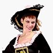 Black Velvet Pirate Hat Adult Size