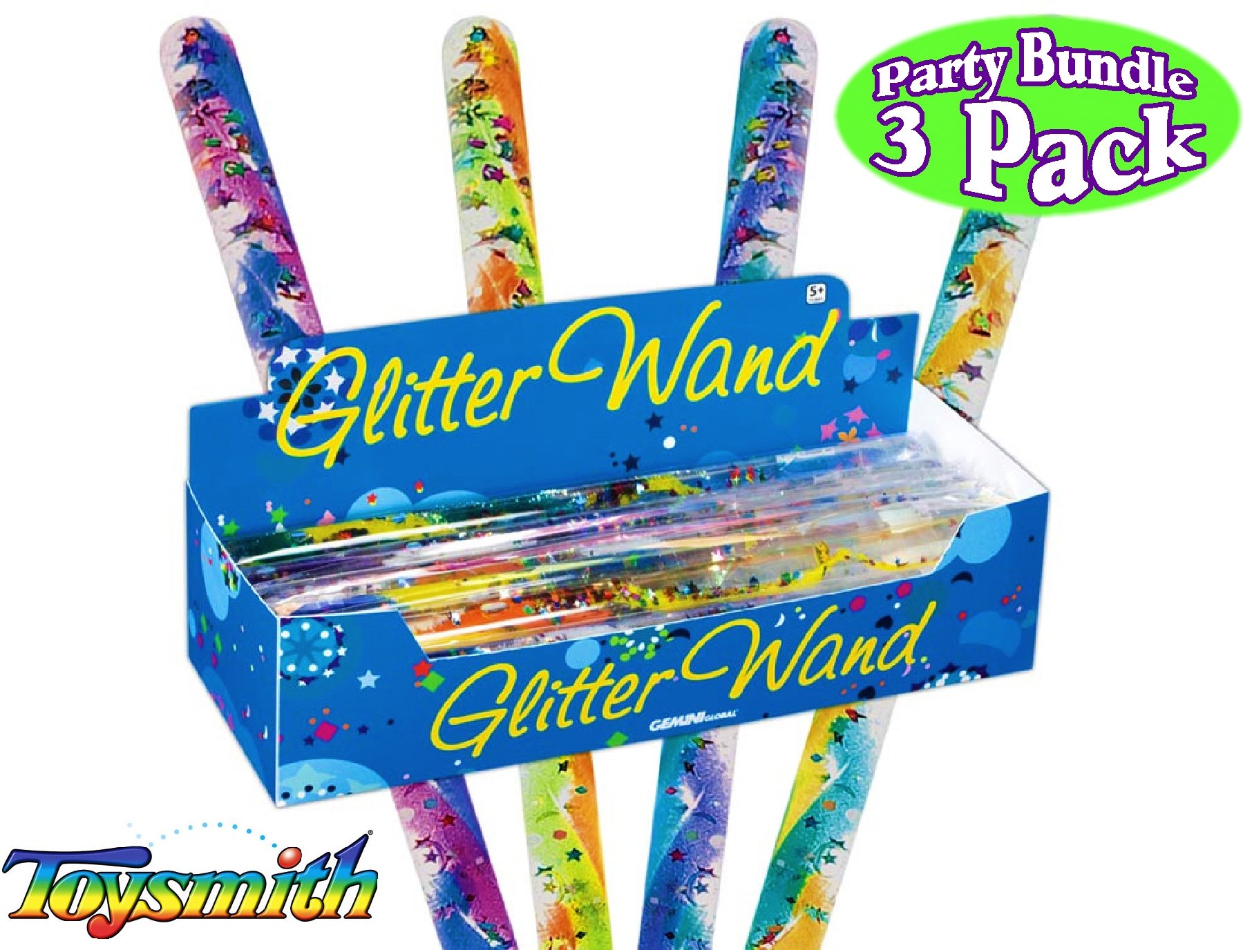 Toysmith Jumbo Spiral Glitter Wands (12.5 Inches) Gift Set Party Bundle