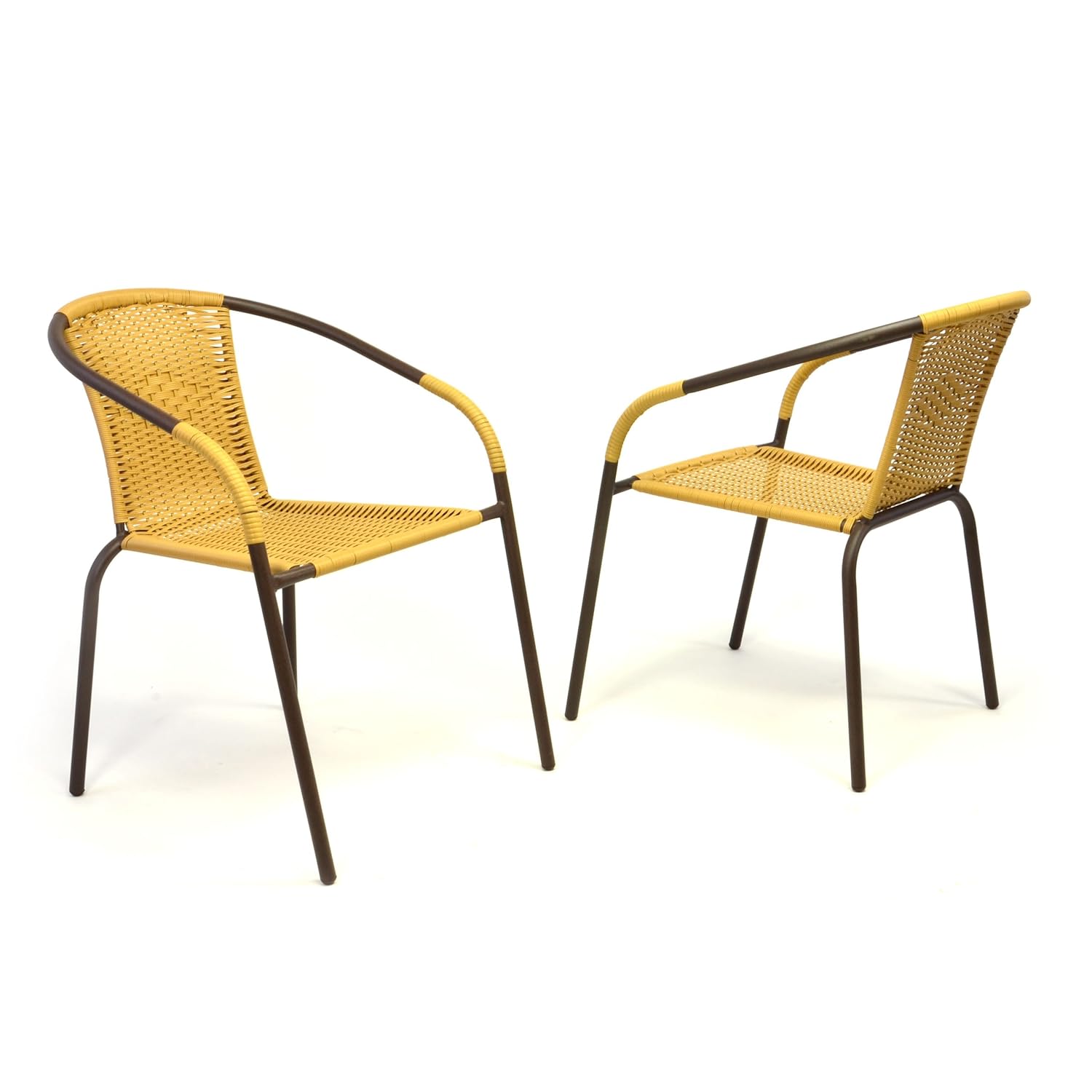 2er Set Bistrostuhl Stapelstuhl Balkonstuhl Poly Rattan Gartenstuhl