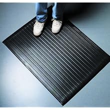 San Jamar KM4100 Vinyl Anti-Fatigue Sponge Mat, 36" Length x 27" Width, Black